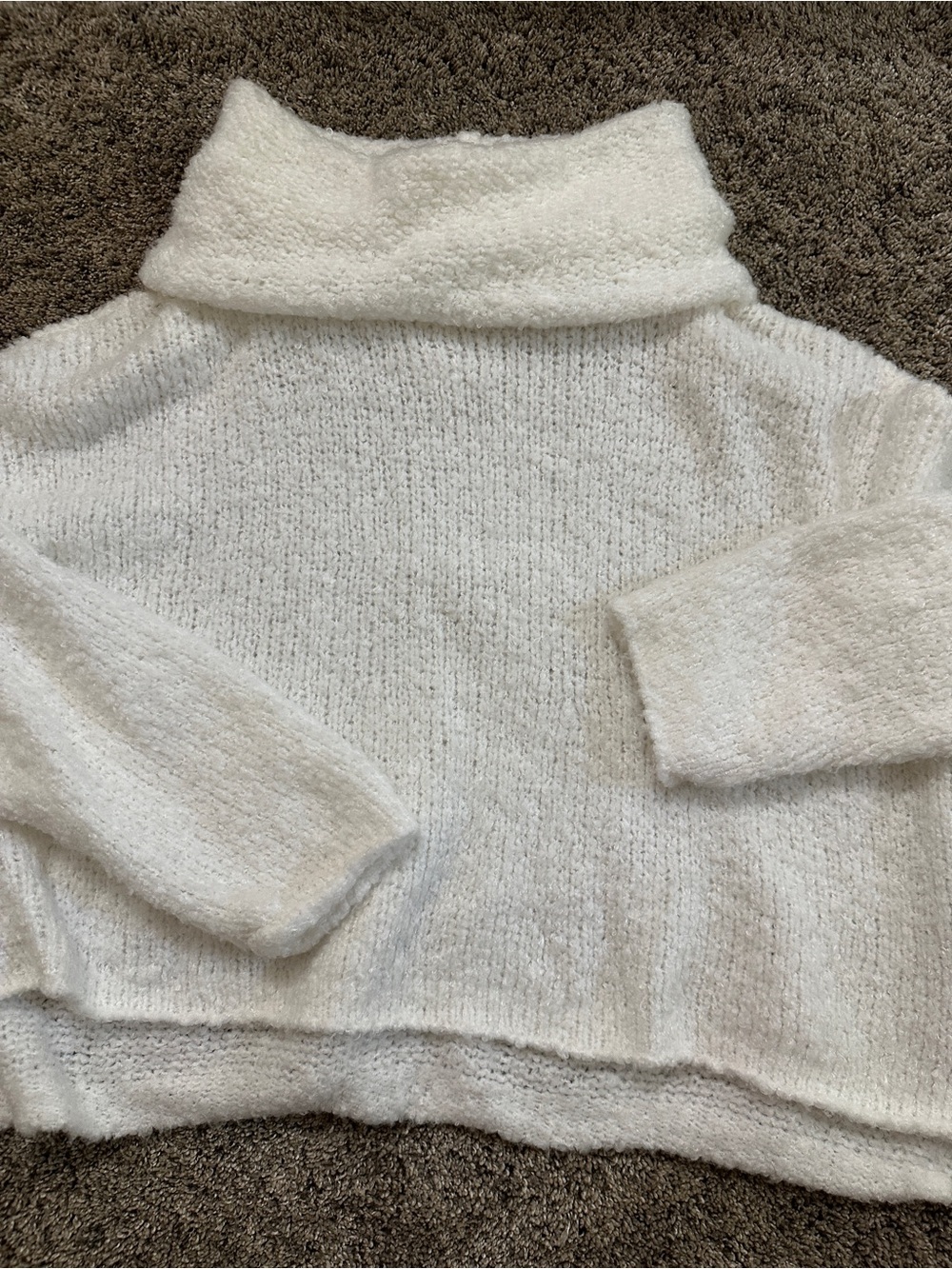 #169 Free People white Cowl Turtleneck Sweater - Picture 11 of 16